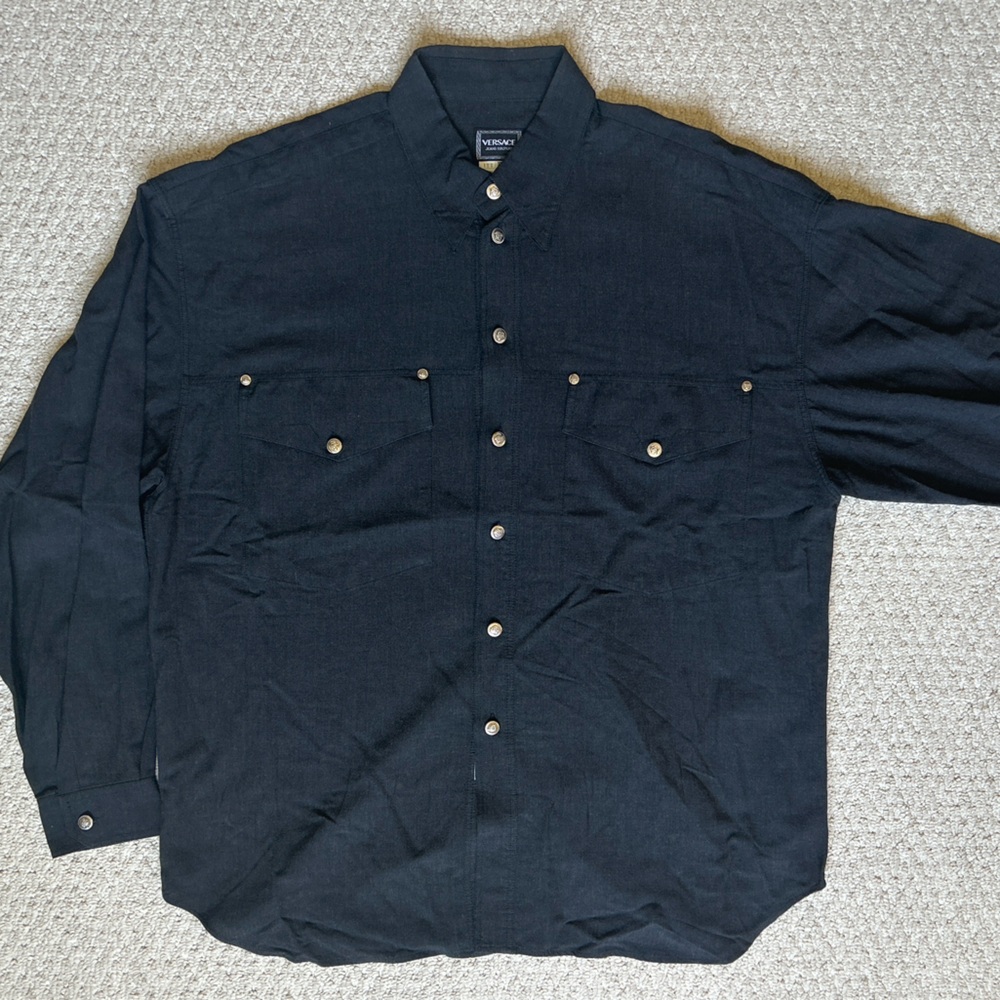 Versace Grey Button Down Shirt